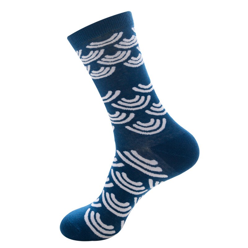 1 pair men socks combed cotton bright colored funny socks men's calf crew socks for business causal dress wedding: 12
