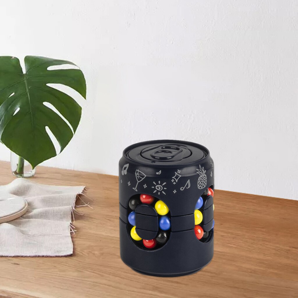 Speed Cube Bean Gyro Spinning Tops Toy Anti-anxiety Stress Relieve Decompression Fidget Educational Toys: Black