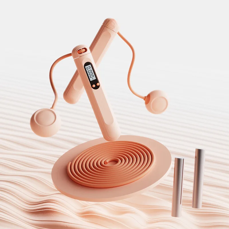 Corda de pular fitness, equipamento de exercício doméstico, corda de pular ponderada, repetições de contagem para crianças e adultos, sem necessidade: Transparente