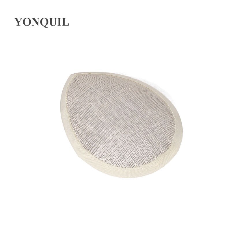 green 13CM teardrop sinamay fascinator base DIY millinery base cocktail hats handwork material party hair accessories 17 colors: Ivory