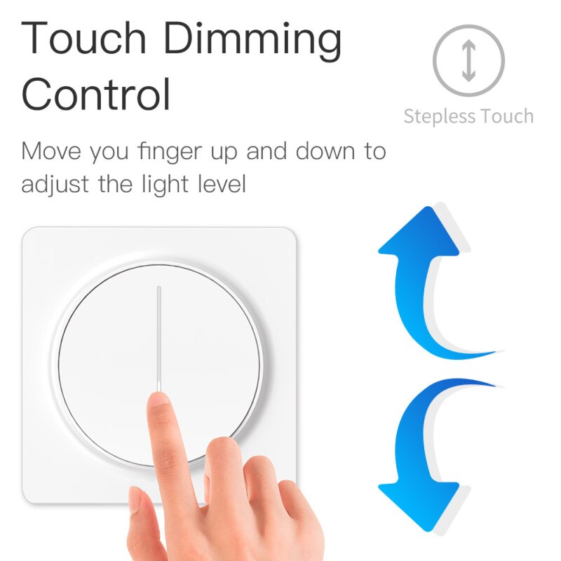 WiFi Smart Rotary/Touch Light Dimmer Switch Smart Life/Tuya APP Remote Control Works With Alexa Google Voice Assistants EU