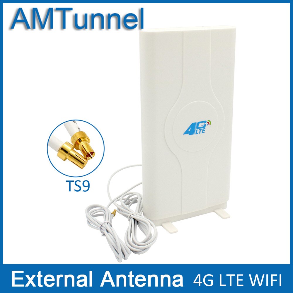 3G 4G LTE Antenna 4G MIMO antenna TS9 External Panel Antenna CRC9 SMA Connector 2m 700-2600MHz for 3G 4G Huawei router modem: TS9