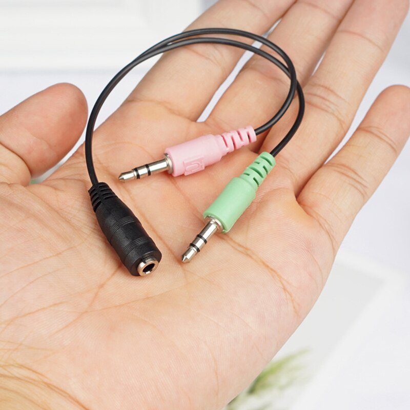 Mobiele Telefoon Computer Headset Adapter Kabel Een Punt Twee Microfoon Adapter Een Mannelijke En Twee Vrouwelijke 3.5Mm Audio Kabel TSLM1