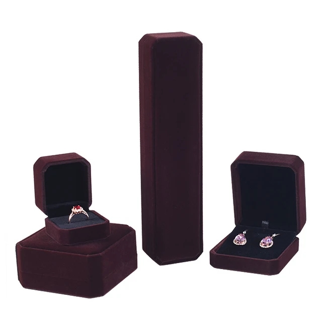 Schmuck Verpackung Box Ring Ohrringe Halskette Anhänger Armband Aufbewahrung Display Box Hochzeit Vorschlag Geschenkbox: Anderes / Brown