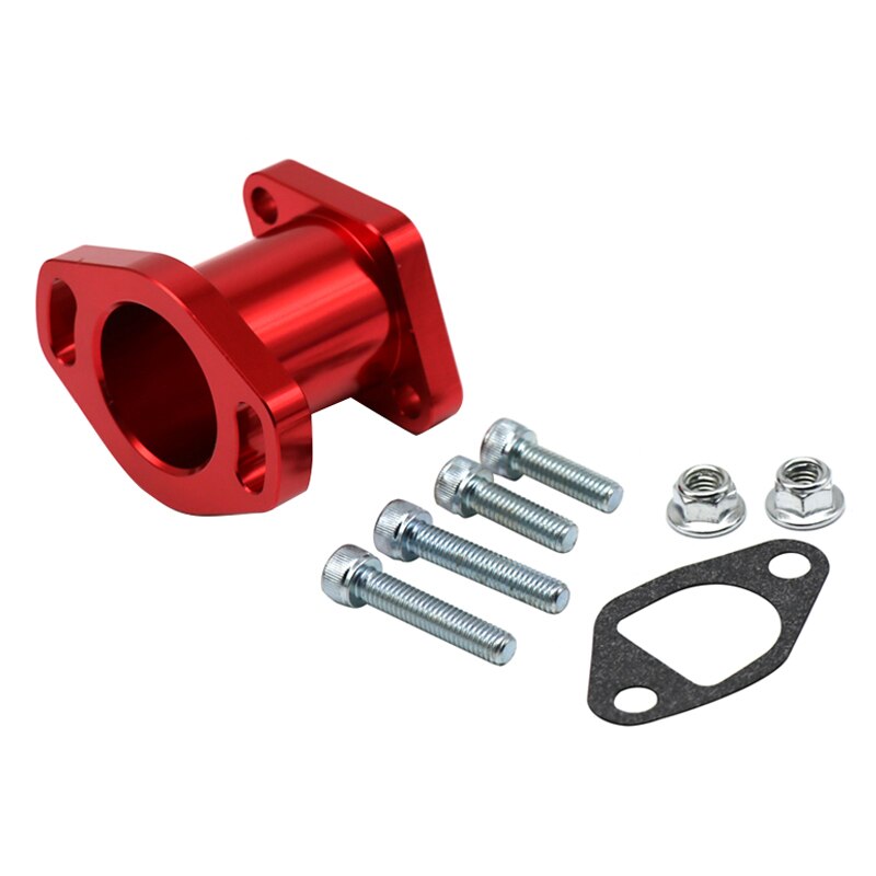 Sclmotos- Carburetor Intake Pipe Inlet Manifold Carb For Honda GX200 6.5HP Chinese OHV Engines 196cc Clone Engines Mini Go Kart: Red