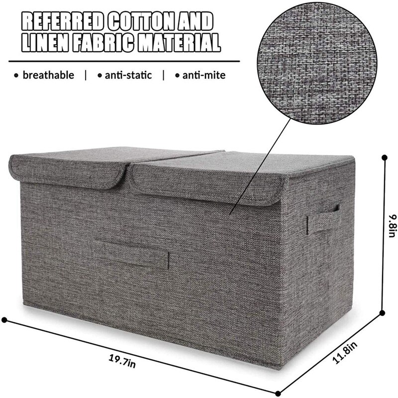 Storage Box,Collapsible Fabric Storage Box with Lid,Organizer for Toys/Clothing/Home/Office or More