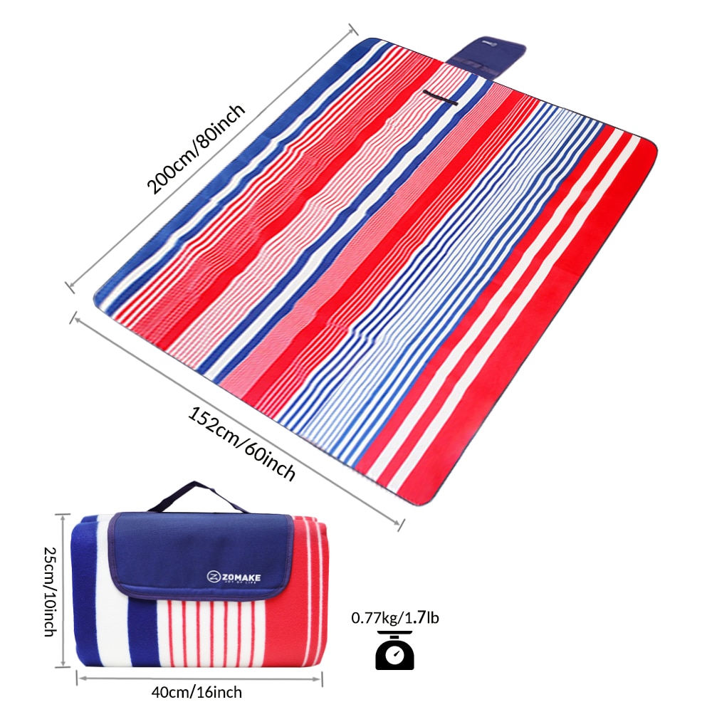Back Waterproof Picnic Mat Large Beach Blanket Outdoor Picnic Mat for Travel,Concerts, Beach, Park