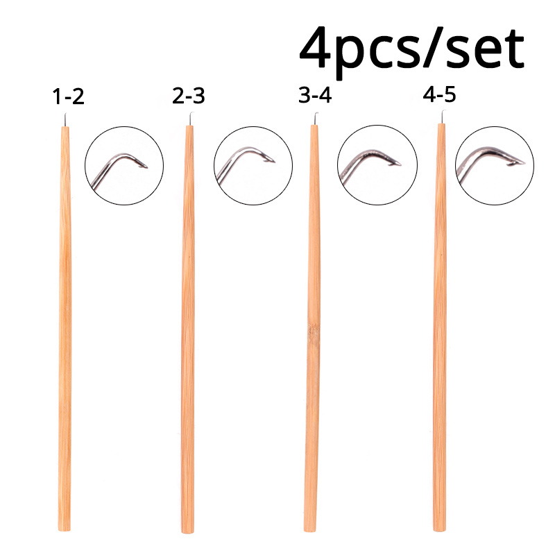 Nunify 1 Stks/partij Goedkope Hd Kant Voor Pruik Maken Diy Pruik Maken Accessoires Haar Tools Zwitserse Kant Haar Netto 4pcs Houten Pruik Naald: needle 4pcs