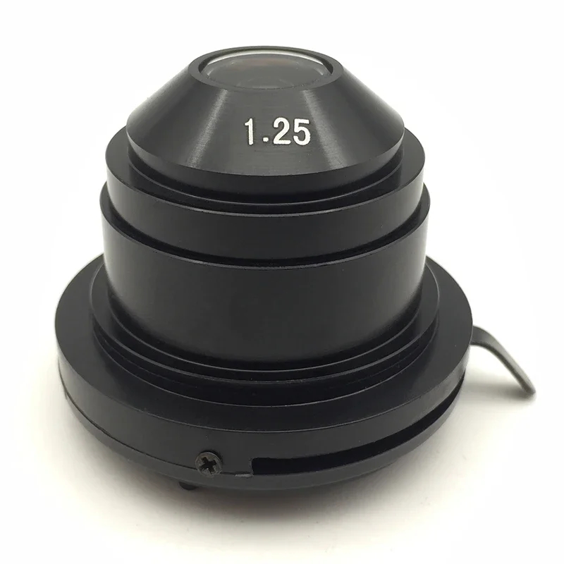 Biologisk mikroskop 1.25 abbe kondensator na . 1.25 mm mikroskop del tilbehør opsamlingslinse øvre diameter 37 mm: Guld