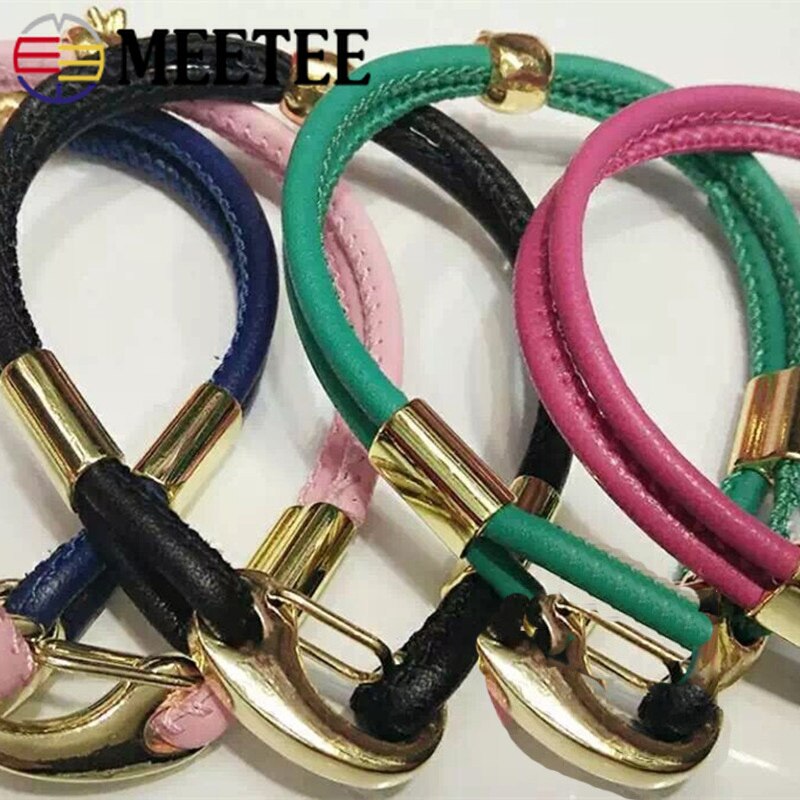 Meetee 5Meter 3 Mm Hoge Handmatig Geweven Ronde Lederen Touw Schapenvacht Cord Diy Armband Lederen Touw Accessoires CD021