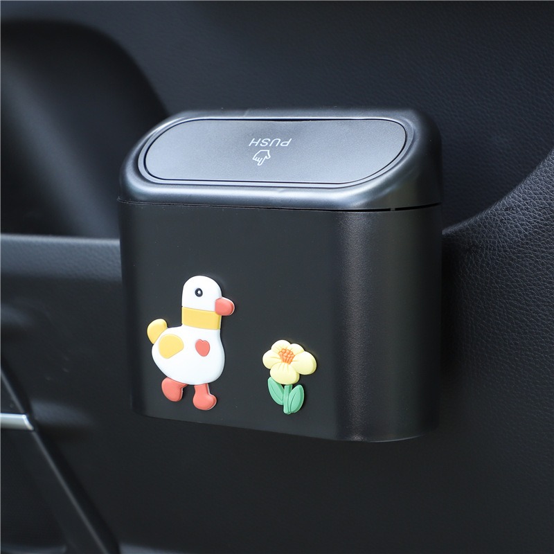 Poubelle de dessin animé multifonctionnelle pour porte de voiture, poubelle de rangement pour débris, fournitures d'intérieur de voiture bricolage,