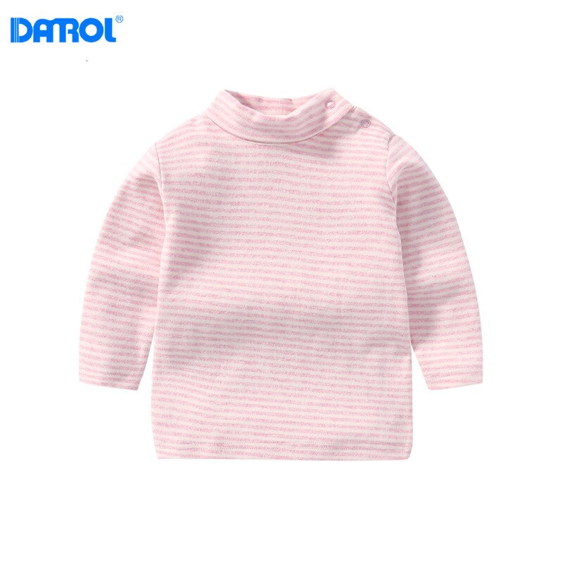 Kinderen Winter Katoen Coltrui Dieptepunt Shirt Dieptepunt Shirt Ondergoed Meisjes Jongens Kinderkleding: pink clause / 24M