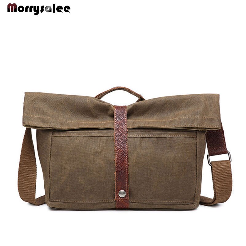 Mannen Canvas Handtas Mannen Zakelijke Polyester Zachte Handgreep 14 Inch Aktetassen Tassen Schoudertas Canvas Mannen Tassen: coffee