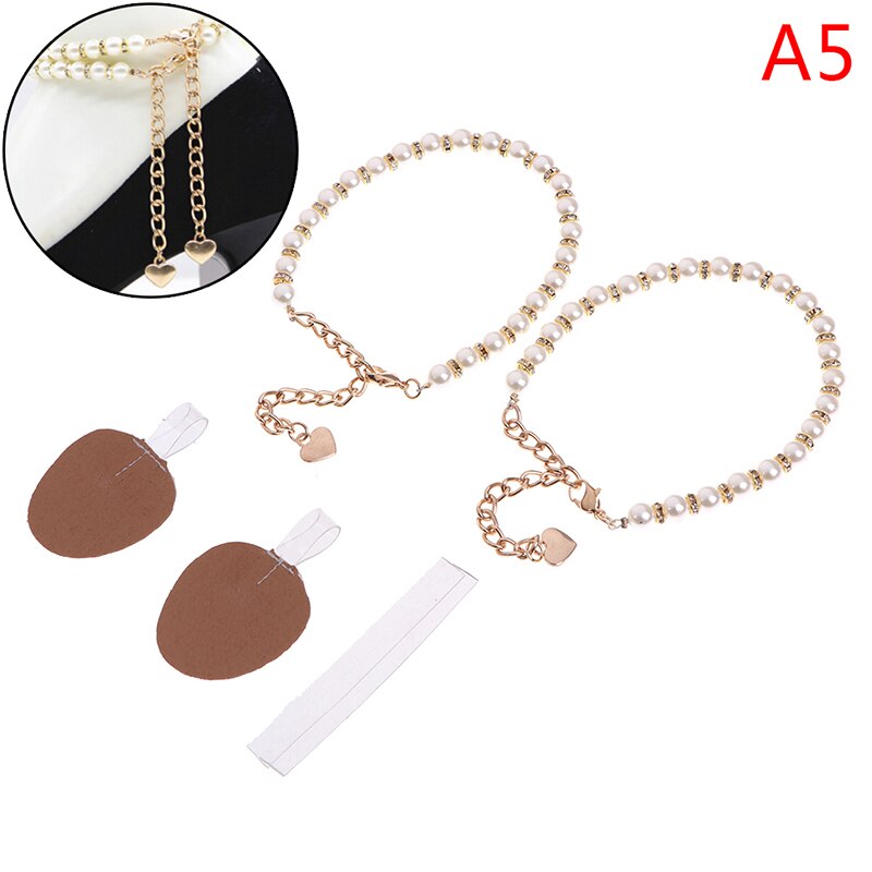 1 Paar Vrouwen Parel Hakken Band Schoen Riem Hoge Hakken Enkel Holding Losse Anti-Skid Bundel Tie Bandjes band Schoenen Decoratie: A5