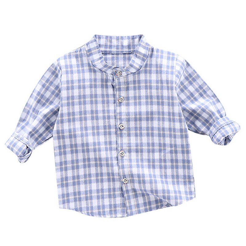 Katoen Jongen Shirts Baby Jongens Lange Mouwen Plaid Print Shirts Kids Tops Tees Shirts Casual Blouse: B1 / 1-2T