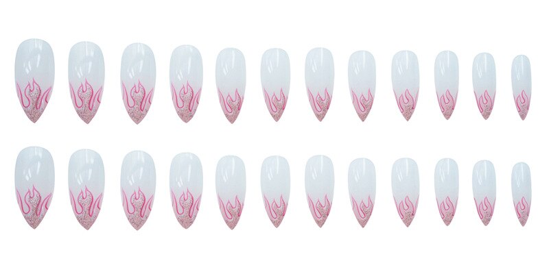 Faux-ongles, Extension d'ongles, pointe plate, à pression, 24 pièces, pour accessoire de manucure, couleur rose/violet, Salon Punk, pour décoration, produit: 248 pink