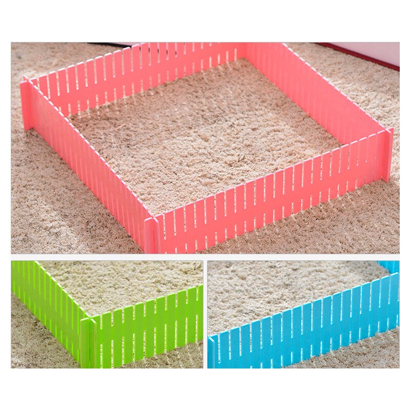 2pcs Plastic DIY Grid Drawer Adjustable Separator Divider Cabinet DIY Grid Household Necessities Storage Organizer Tools