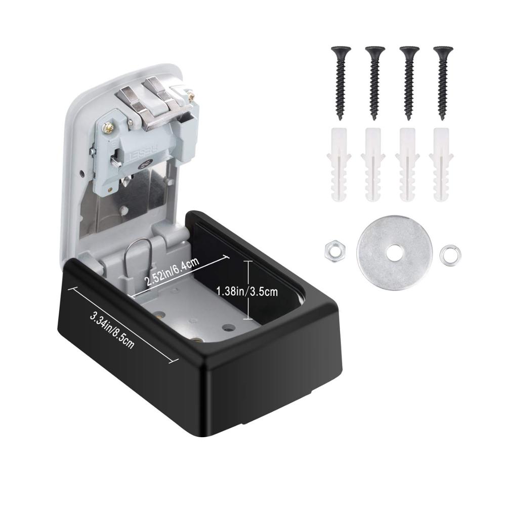 Key Safe Box Wall Mounted Key Storage Lock Box with Resettable Code 4 Digit Combination Lock Box for Realtors