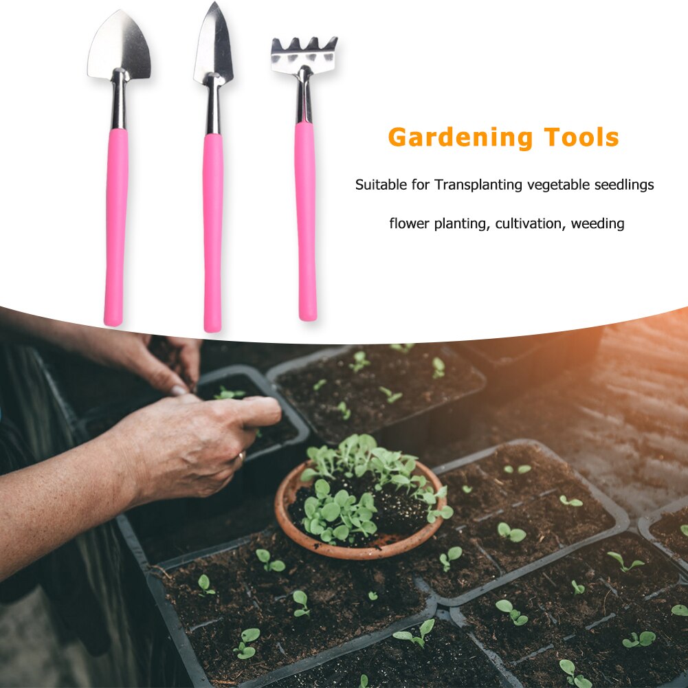 Flowers Potted Plant Garden Tools Potted Plants Gardening Tools Wood Handle Stainless Steel Shovel Rake Spade Set