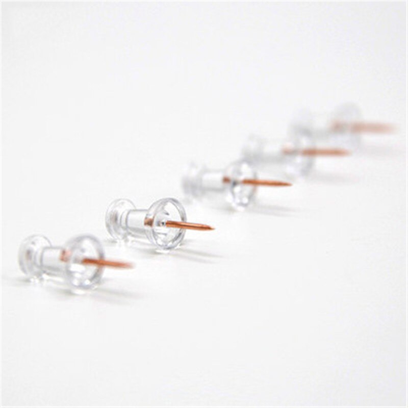 180PCS Push Pins Plastic Transparent Rose Gold Thumbtack Board Pins Drawing Photo Wall Studs Office School Supplies Crafting