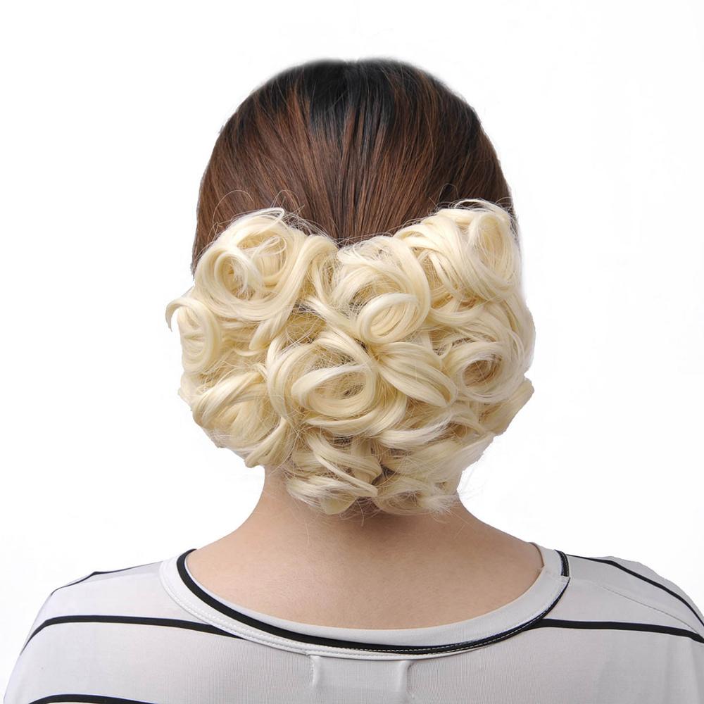 Oubeca Short Messy Curly Hair Buns Extensions Easy Stretch Hair Combs Scrunchie Chignon Clip In Ponytail Extensions For Women: #613
