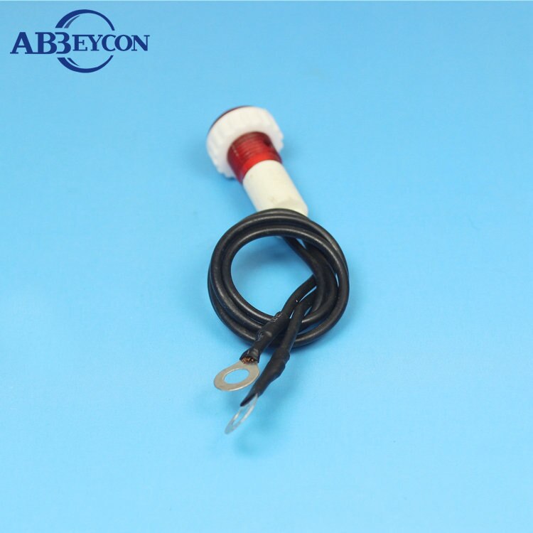 Lámpara piloto de 220v, neón, 10mm, plástico, 220V, luz roja de piloto de coche con conector, luz indicadora