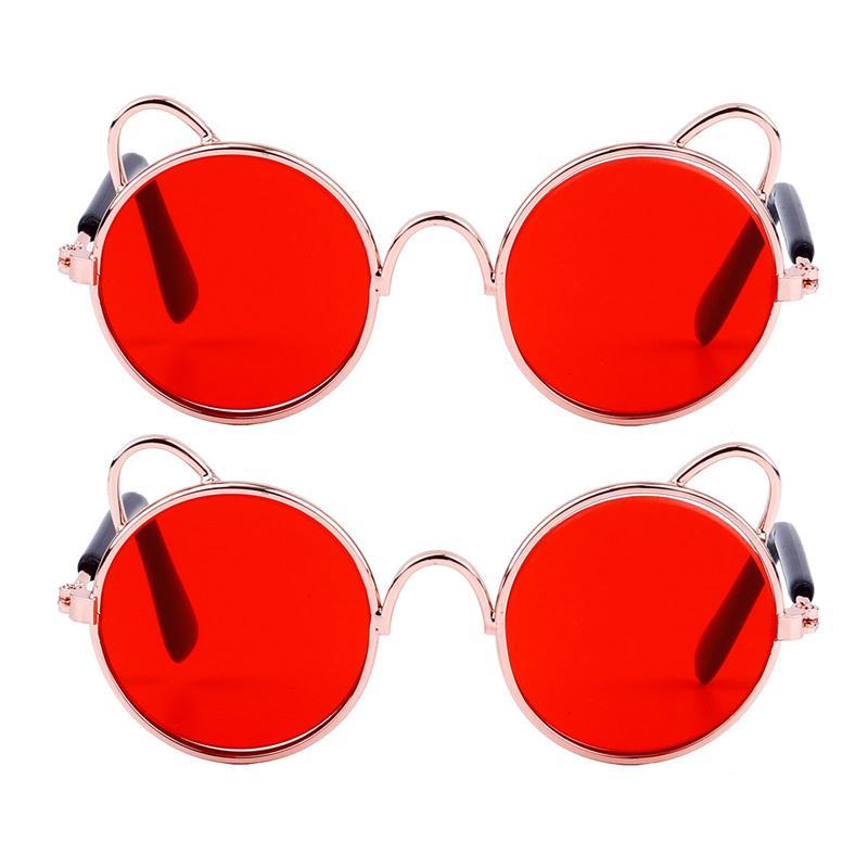 2 sztuk śmieszne okulary przeciwsłoneczne uroczy placki okulary przeciwsłoneczne klasyczne oczu nosić okulary Cosplay: czerwony