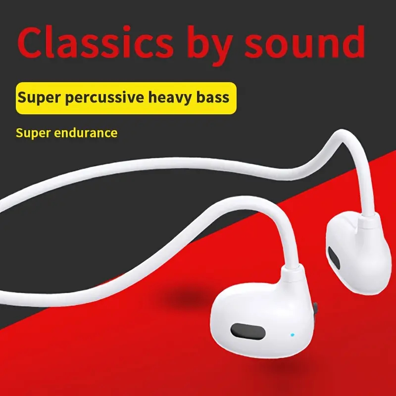 Open-Ear Bluetooth 5.3 Sport Headphone Wireless, Air Conduction Detachable Wireless Earphone For Workouts Built-in Mic For Music