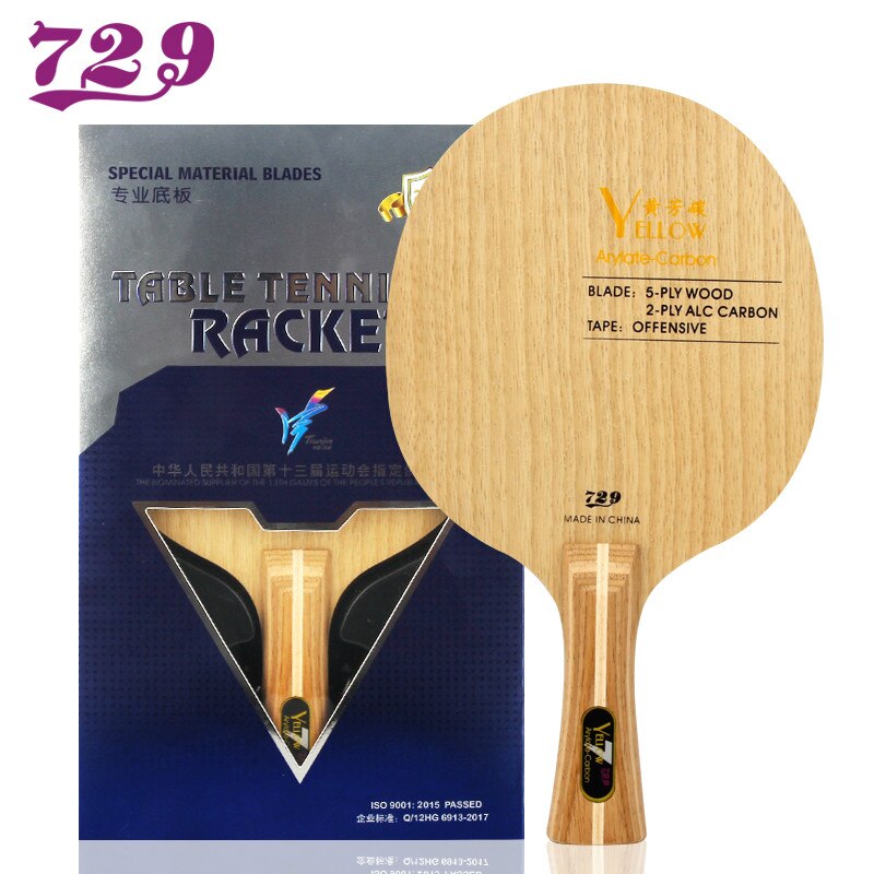 Raqueta de Ping Pong, raqueta de carbono, color negro, azul, amarillo, novedad de 729