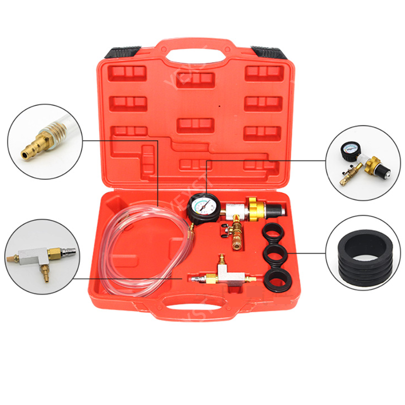 Automotive Vacuum Cooling System Auto Car Radiator Coolant Refill &amp; Purging Tool Gauge Kit