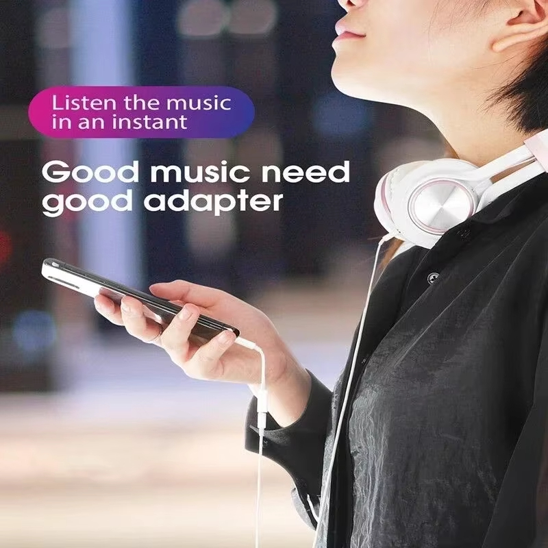 Original Headphone Adaptador For Apple iPhone 14 13 12 11 Pro Aux Audio Splitter Lighting To 3.5mm Adapter Earphone Jack Cable