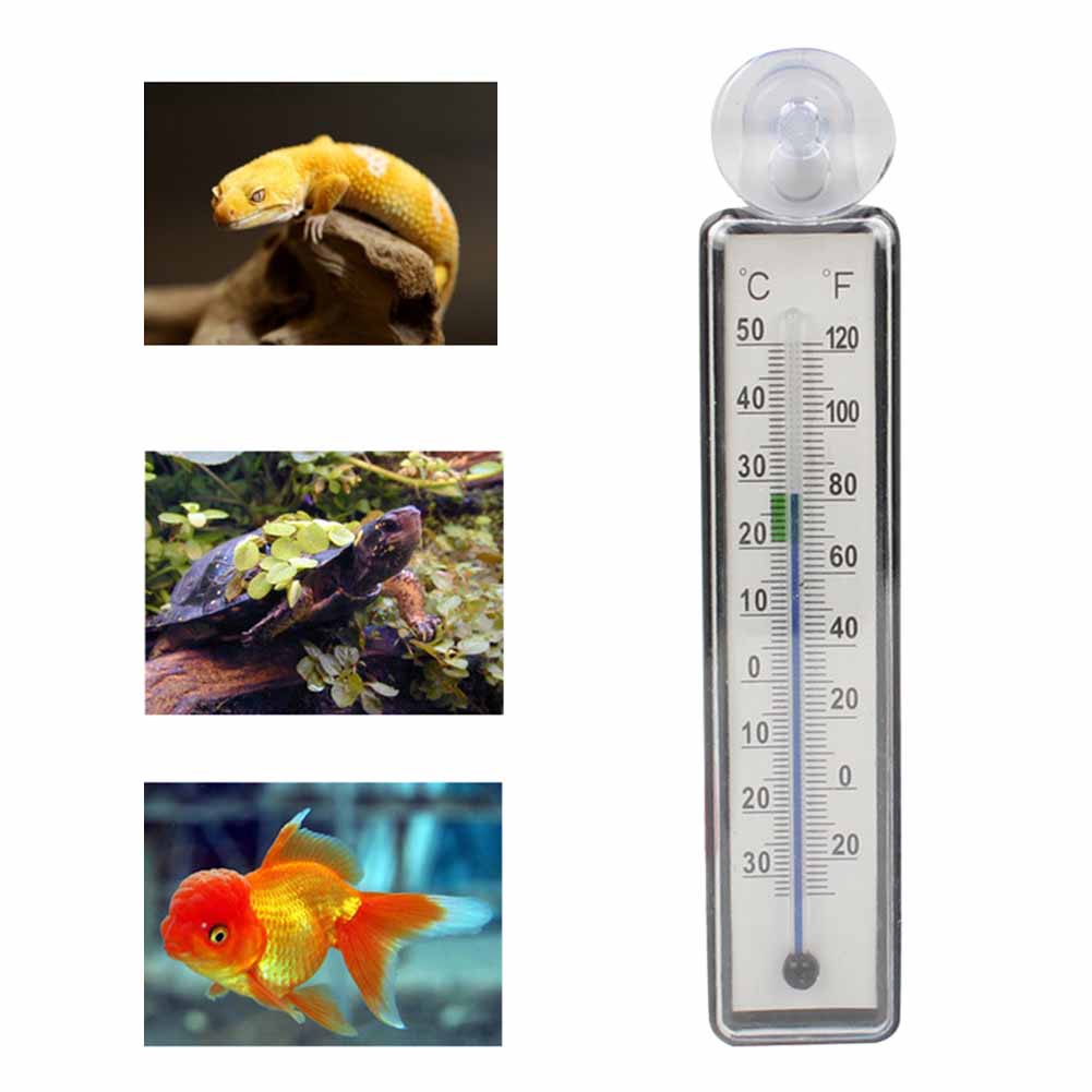 Aquarium Vertical Thermometer Suction Cup Fish Tank Glass Anti Dropping Water Temperature Gauge Meter Household Accessories