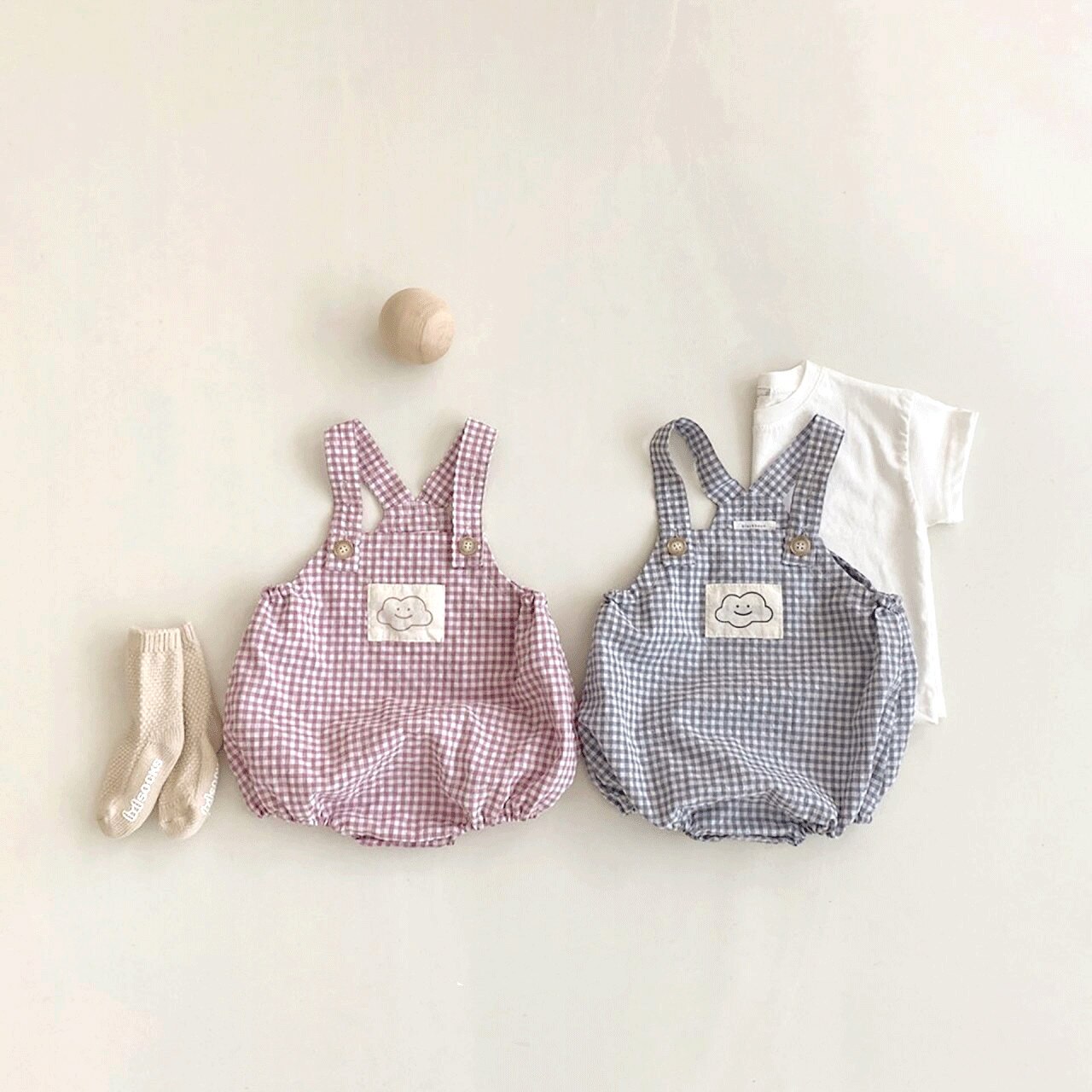 Vêtements pour -né, pantalon à bretelles pour bébé, à carreaux, pour garçon et fille, pour été, 7891,