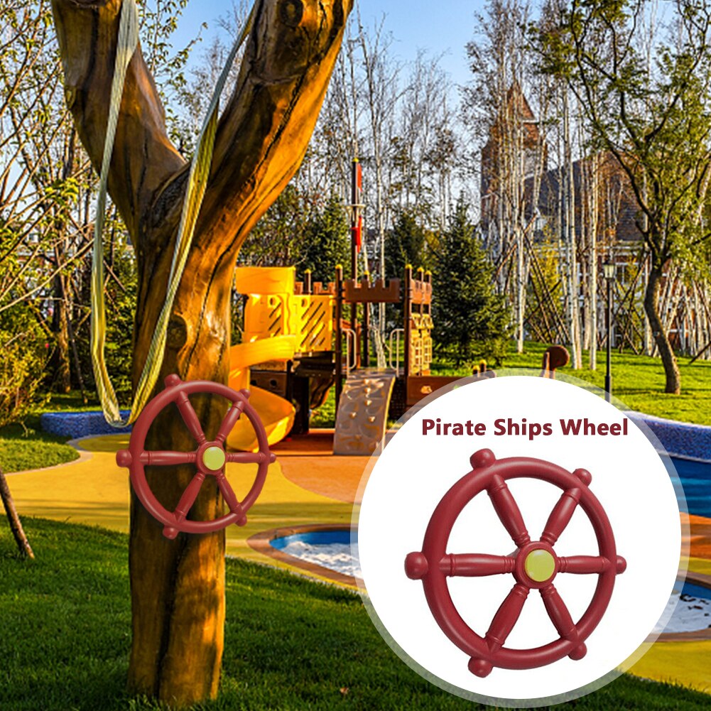 Pirate Ships Wheel Playground Climbing Frame Swing Accessory Outdoor Fun Kids Toy Jungle Gym Smooth Children Amusement Park Safe