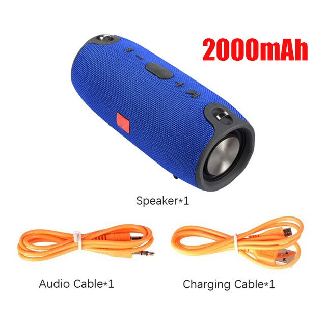Høy effekt 40w bluetooth høyttaler vanntett bærbar søyle super bass stereo for datamaskin pc-høyttalere med fm-radio bt aux tf: Blå