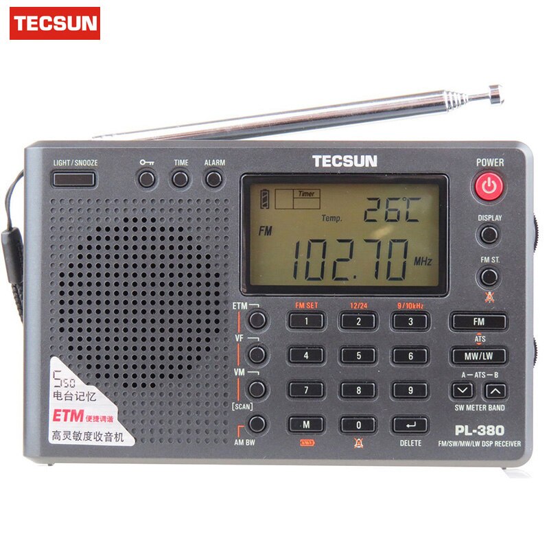 Tecsun PL-380 PL380 Volle Band Radio Digitale Demodulation Stereo PLL Tragbare Radio FM/LW/SW/MW DSP empfänger Internet Radio
