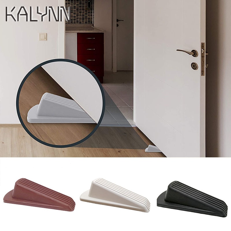Home Premium Door Stopper Heavy Duty Flexible Rubber Door Stop Wedge Door Stopper Wedge Security Door Card for Kids Baby White