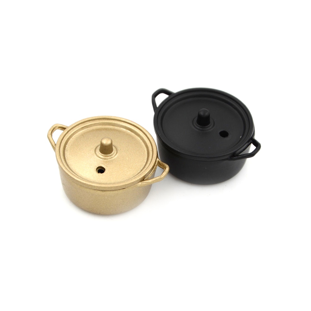 Utensil Cookware Metal Casserole Dish Stew Pan Stockpot 12th Scale Dollhouse Miniature Kitchen