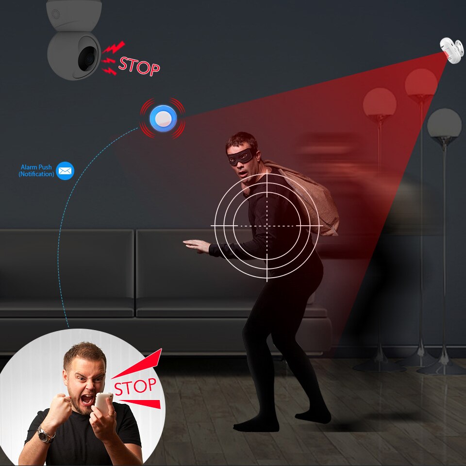 ALARMEST Smart Wireless Wifi Alarm Siren Kits Smart Life APP Control works with IP camera