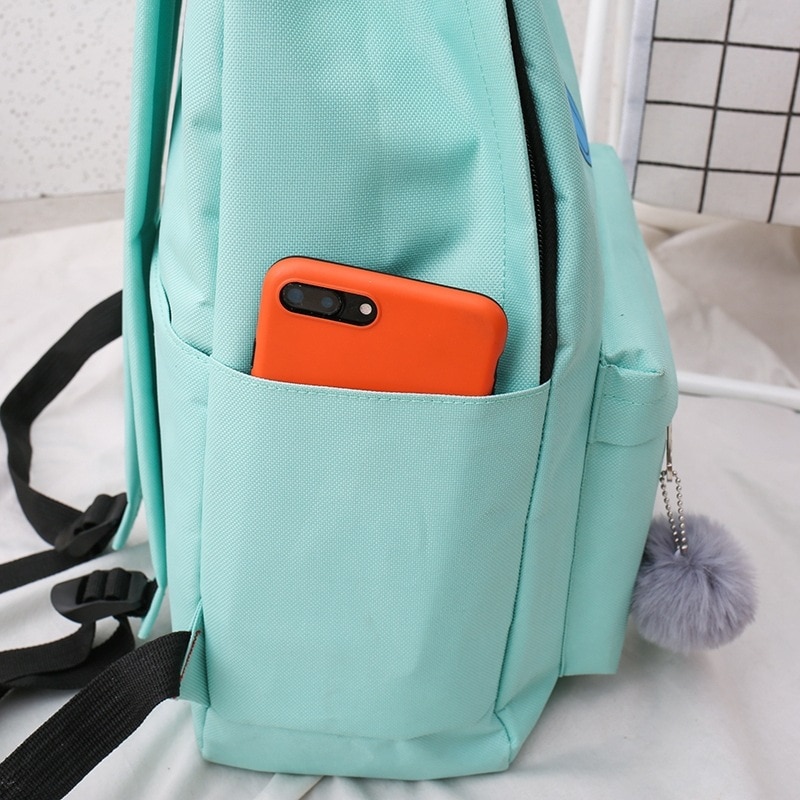 4 pièces/ensemble adolescent filles sac à dos frais sac à crayons pochette toile sacs à bandoulière voyage impression sac à main étudiants cartable