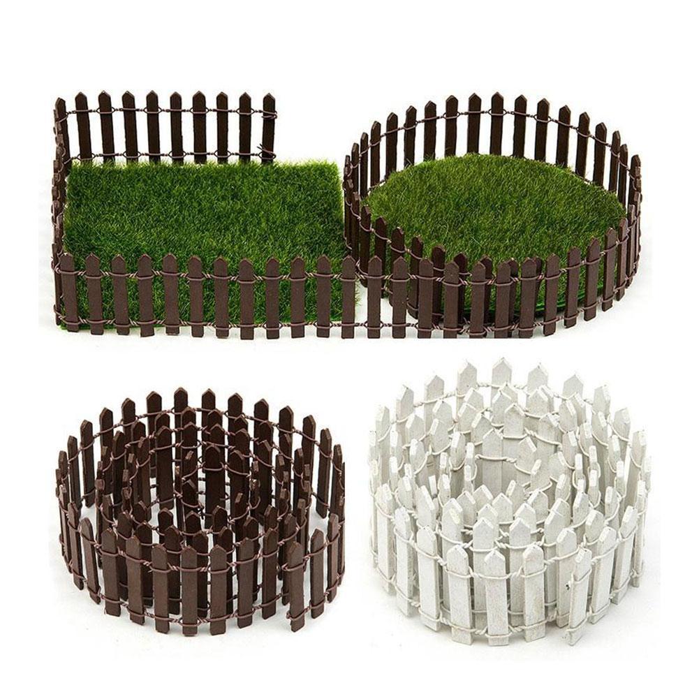 Mini valla de madera para jardinería, valla decorativa en maceta, Micro paisaje para interiores, pequeña