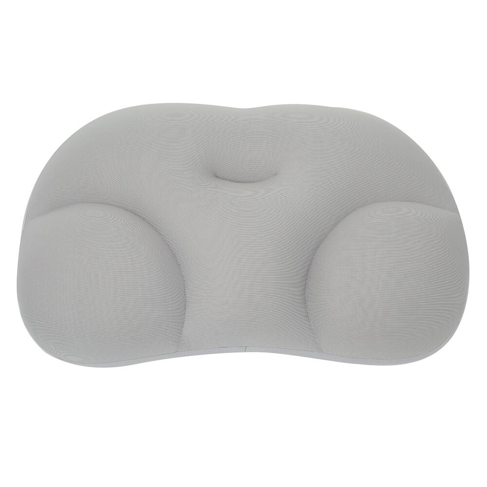 Almohada de cuello 3D avión lavable cuerpo masaje de cuello almohada de viaje almohada portátil descanso del cuello almohadas de espuma almohadilla de cintura: Gris claro