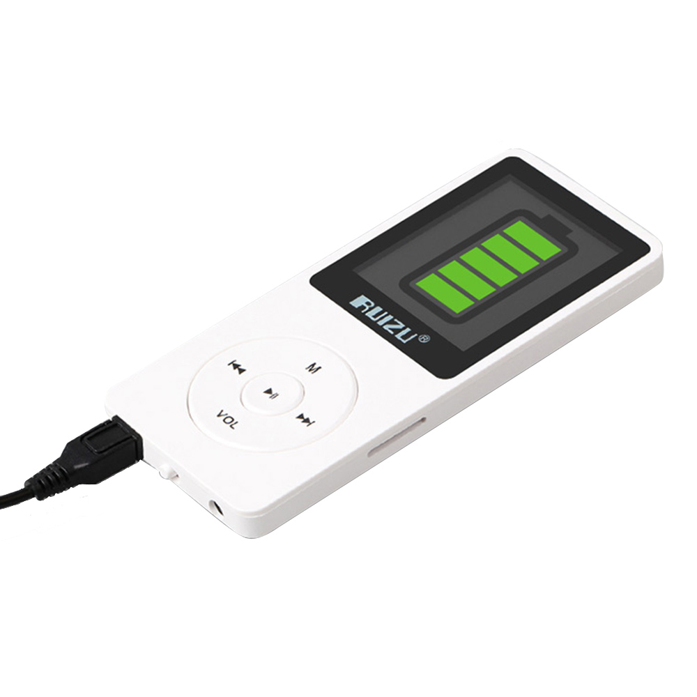 RUIZU-reproductor MP3 X02 de 8GB, 1,8 pulgadas, HiFi, sin pérdidas, de sonido, tarjeta TF, Radio FM, grabación, E-book, calendario, temporizador: Blanco
