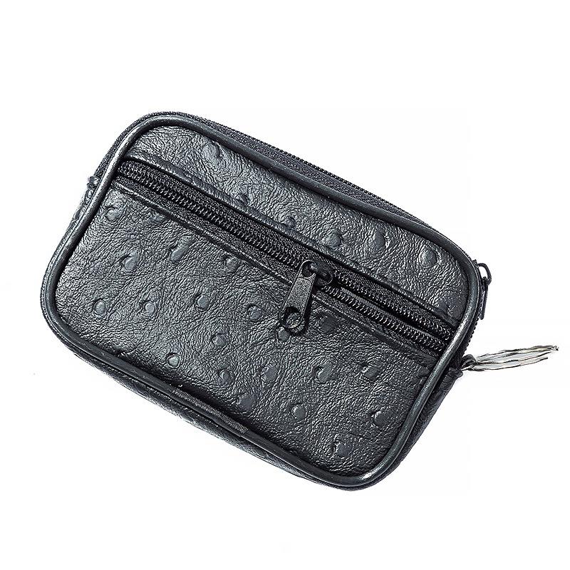 Zachte Portemonnee Mannen En Vrouwen Kaarthouder Kleine Capaciteit Pu Lederen Sleutel Case Portemonnee Sleutelhouder Zip veranderen Pouch Wallet: Black
