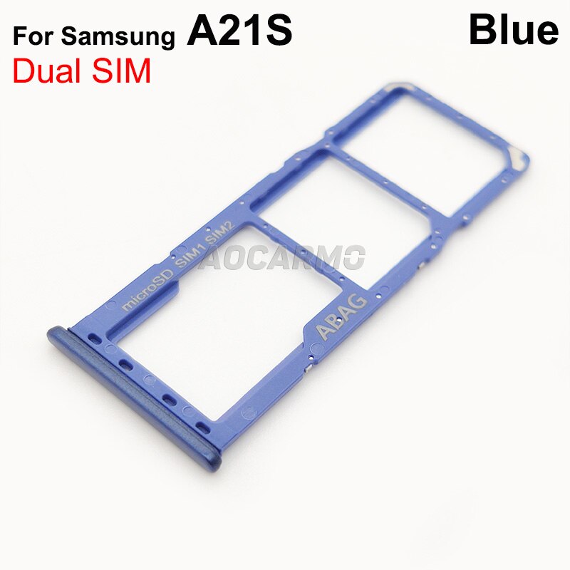 Aocarmo supporto per lettore SD per Slot per schede Sim per Samsung Galaxy A21S A217 supporto per doppio vassoio per schede SIM