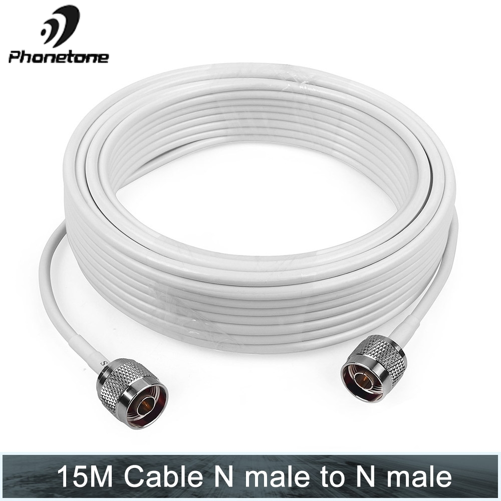 15M 50-3 RG58 Coaxial Cable N male to N male connector for Connecting Signal Booster to Antenna RF Adapter 50ohm Extender Cable