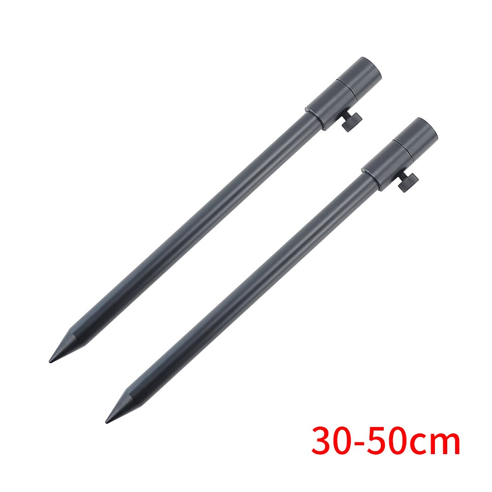 2 x karpe fiskebank pinner aluminium svart stang pod diameter 16mm fiske tilbehør: 30-50cm