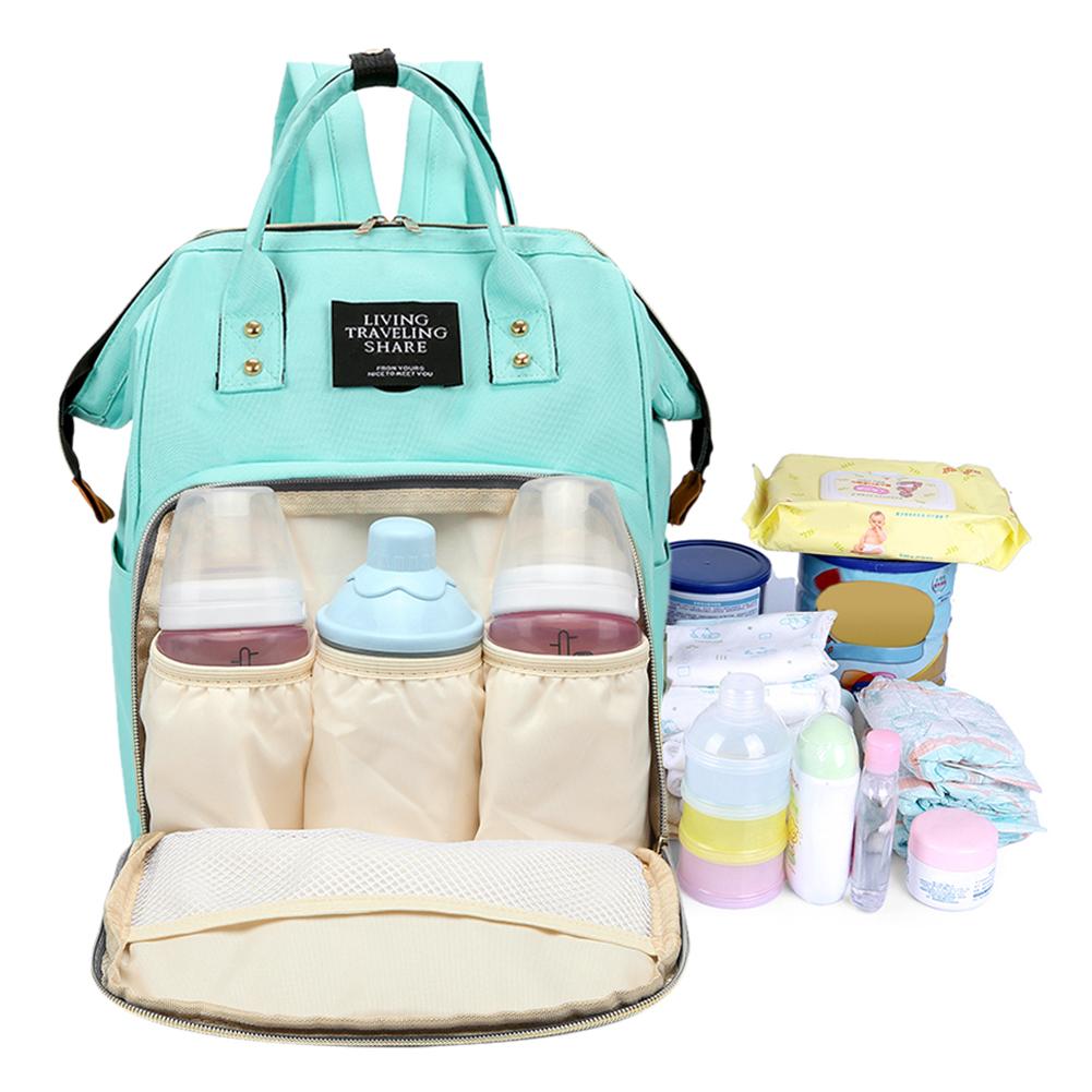Simple Fashionable Double-Layer Zipper Buckle Diaper Bag Large-Capacity Multi-layer Adjustable Shoulder Strap Backpack
