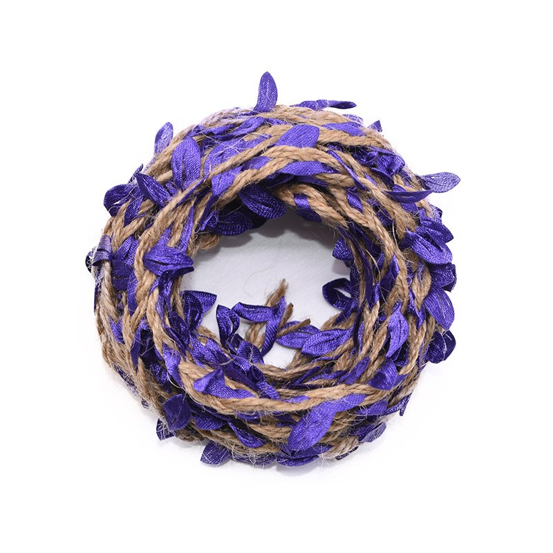 5M Simulation Green Leaves Weaving Jute Rope Ribbon for Restic Wedding Birthday Decoration Flower Bouquet Packaging Rattan: B06
