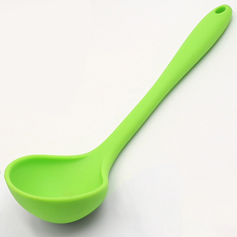 One-piece Silicone Spoon Food Grade Heat Resistant Large Size Spoon Nylon Bag Plastic Spoon Soup